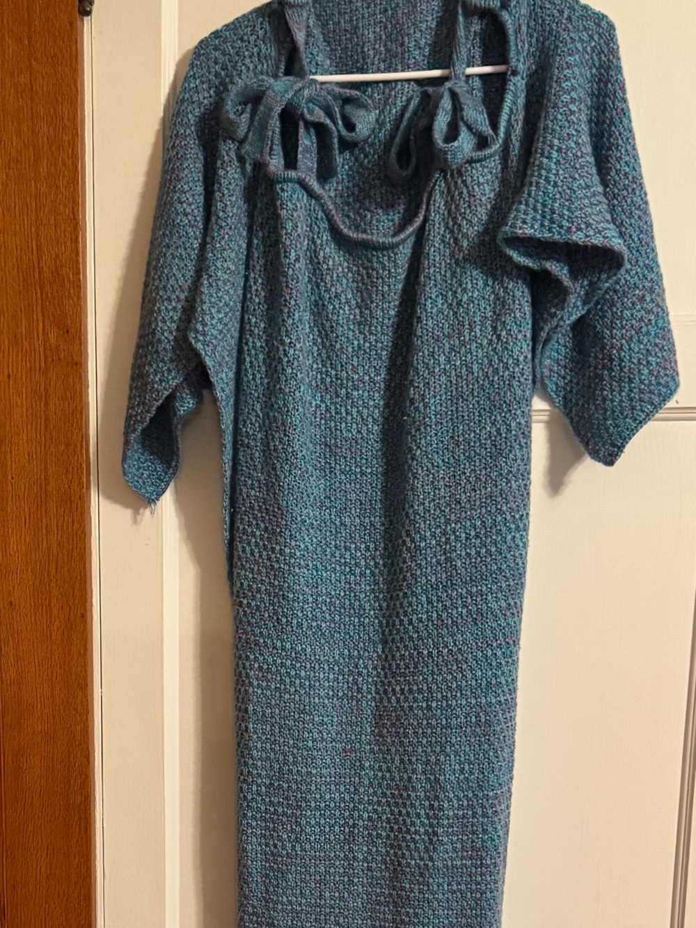 Cozy Blue Knit Wearable Mermaid Blanket